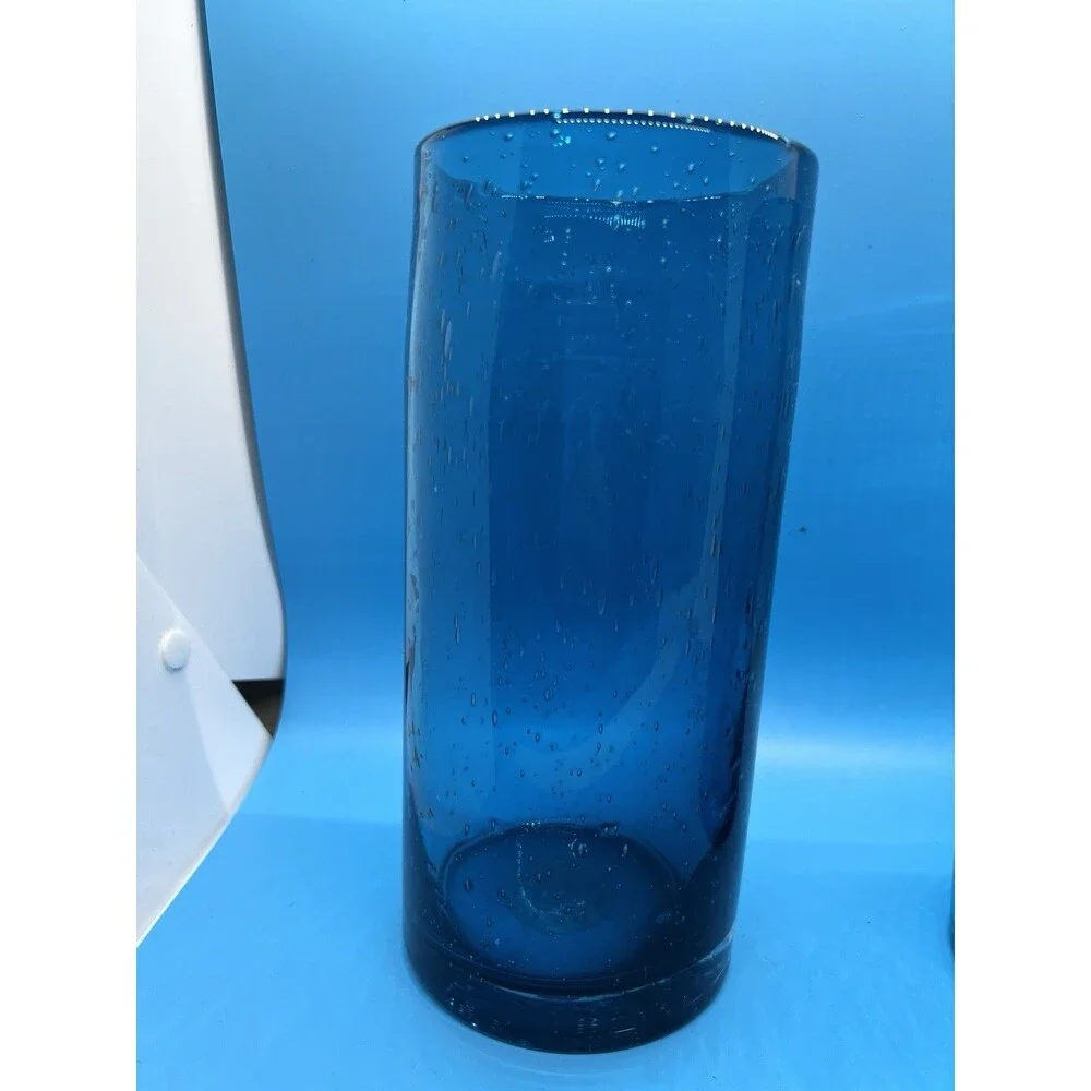 Set Of 2 Vases tall heavy 2014 Target blue 8 1/2: